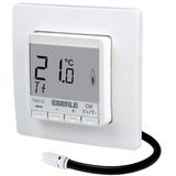 Flush-mounted thermostat as underfloor controller, AC 230V, 1 make contact 16 A, white backlighting