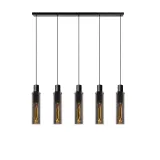 ORLANDO Pendant 5xE27/60W Black/Smoke Glass