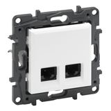 Double RJ45 socket Niloé Step category 5e UTP white