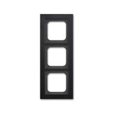 1723-275-500 Cover Frame 3gang black matt - Busch-axcent pur