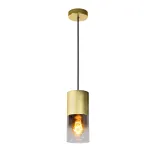 ZINO Pendant E27/60W Satin Brass/Smoke Glass