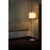 MONTREAL WHITE FLOOR LAMP BEIGE LAMPSHADE