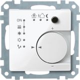 KNX room temperature controller UP/PI with 4-way button interface, polar white glossy, system M