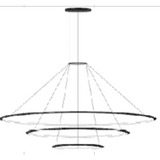 Pendant Circular Downward 3 Rings (ø1200 ø900 ø600) LED 140.8W 5767lm 3000K Black