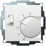 UP room controller, RAL9016 glossy 55x55, 5-30C, AC 230V, 1CO, 10A/5A, heating/cooling switch