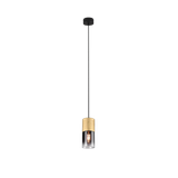 Robin pendant 1-pc E27 matt brass/smoke