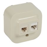 RJ11 + RJ45 socket Forix category 5e UTP surface mounting ivory