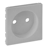 Cover plate Valena Life - 2P socket with shutters - automatic terminals - alu