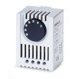 Temperature controller for control cabinet 10-60C, AC 230V, 1CO, 10/5 A for H or K