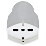 2P+E 16A axial outlet universal white