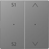 Rockers for button module 2-fold (Scene 1/2, Up/Down), stainless steel, system design