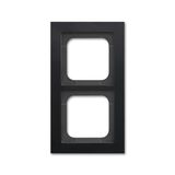 1722-275-500 Cover Frame 2gang black matt - Busch-axcent pur