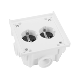 Flush mounted SCHUKO twin socket outlet, white