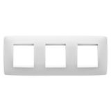 ONE INTERNATIONAL PLATE - IN PAINTED TECHNOPOLYMER - 2+2+2 MODULES HORIZONTAL - SATIN WHITE - CHORUSMART