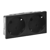 2X2P+E MULTI SUPPORT SCHUKO PREWIRED 4 MODULES INCLINED 45 MAT BLACK