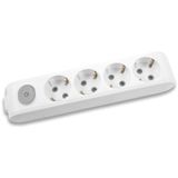 X-tendia White Four Gang Socket Switch Earth CP