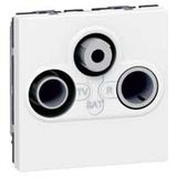 TV socket Mosaic - TV/R/SAT - screened - insulated - 2 modules - white