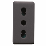 ITALIAN STANDARD SOCKET-OUTLET 250V ac - 2P+E 16A DUAL AMPERAGE - P11-P17 - 1 MODULE - SYSTEM BLACK