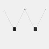 Pendant Attic 2 bodies Rectangular Shape 2200mm E27 23W Black