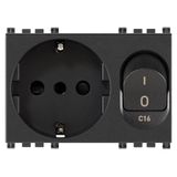 2P+E 16A P30 outlet+C16 CB grey