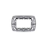 3-module support for rectangular box (center distance 83.5 mm) 1 gang Silver - Chiara