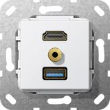 HDMI USB 3.0 A m-jack G-Ch break.cab. Insert p.white