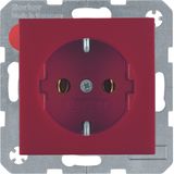 SCHUKO soc. out., screw-in lift terminals, S.1/B.3/B.7, red matt