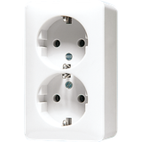 SCHUKO® socket, 47 mm high 6020KIAWW