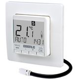 Clock thermostat as a room controller with limiter function, AC 230V, 1 NO contact, 10 A, white backlighting