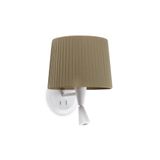 SAMBA WHITE READER WALL LAMP RIBBONED LAMPSHADE E2