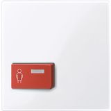 Central plate for call button, active white glossy, system M