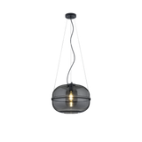 Lorena pendant E27 matt black/chrome glass