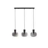 Smoky Glass  Black Cord  Black Metal Base   LED E27 3x12 Watt 230 Volt   IP20 Bulb Excluded  L: 86 H1: 25 H2: 175 cm Adjustable Height