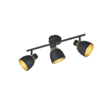 Punch spotlight 3-pc E14 matt black/gold