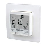 Clock thermostat as room controller, AC 230V, 1NO contact, 10 A, white backlighting