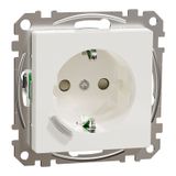 Connected SCHUKO socket 16A, System M, brilliant thermoplastic, glossy polar white