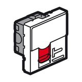 Arteor™ - RJ45 socket - category 6A UTP + controlled access - 2 modules - Magnesium with red shutter