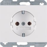 Schuko socket outlet, K.1, polar white glossy