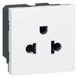 Socket outlet Mosaic - Euro-US - 2P+E - 2 modules - white