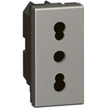 Socket 16A 2P+T 10/16A Shuttered, Magnesium, Legrand - Arteor