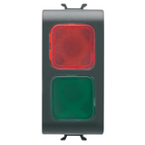 DOUBLE INDICATOR LAMP - RED/GREEN - 1 MODULE - SATIN BLACK - CHORUSMART