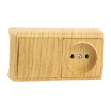 Vera Oak Switch + Socket Horizontal