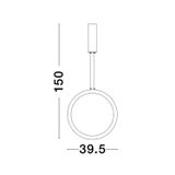 Triac Dimmable Sandy Black Aluminium   & Acrylic   LED 26 Watt 230 Volt   741Lm 3000K IP20   D: 39.5 H: 150 cm Adjustable Height