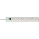 Eco-Line extension lead 6-way white 1,5m H05VV-F 3G1,25 *GB*