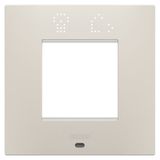 EGO SMART INTERNATIONAL PLATE - IN PAINTED TECHNOPOLYMER - 2 MODULES - NATURAL BEIGE - CHORUSMART