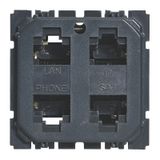 Fourfold RJ45 multimedia STP socket Céliane