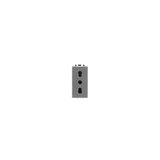 N2133 PL Socket outlet IT P17/11 Italian type Bipasso Silver - Zenit