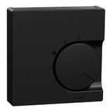 Central plate for room temperature controller insert with changeover contact, matt black, System M