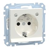 SCHUKO socket with light outlet, LED lighting module, touch protection, plug-in terminals, polar white glossy, System M