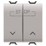 TWIN PUSH-BUTTON 250V ac - QUICK WIRING TERMINALS - 1P NO 16A - SYMBOL UP-DOWN-STOP - 2 MODULES - NATURAL SATIN BEIGE - CHORUSMART